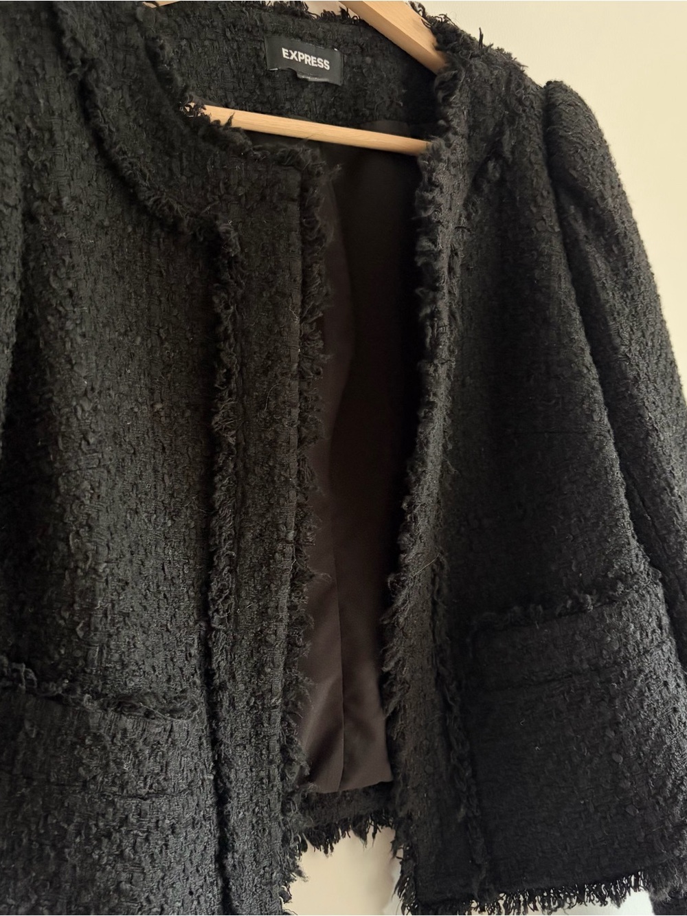 Express Black Tweed Skirt Set with blazer size small - Picture 4 of 8